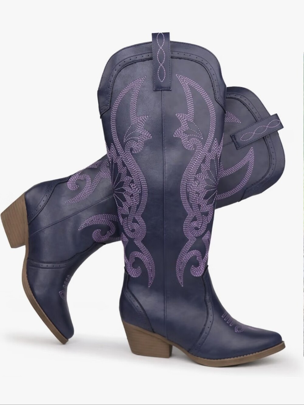 Hawkwell Cowgirl Boots Slip On Women Knee High Boots